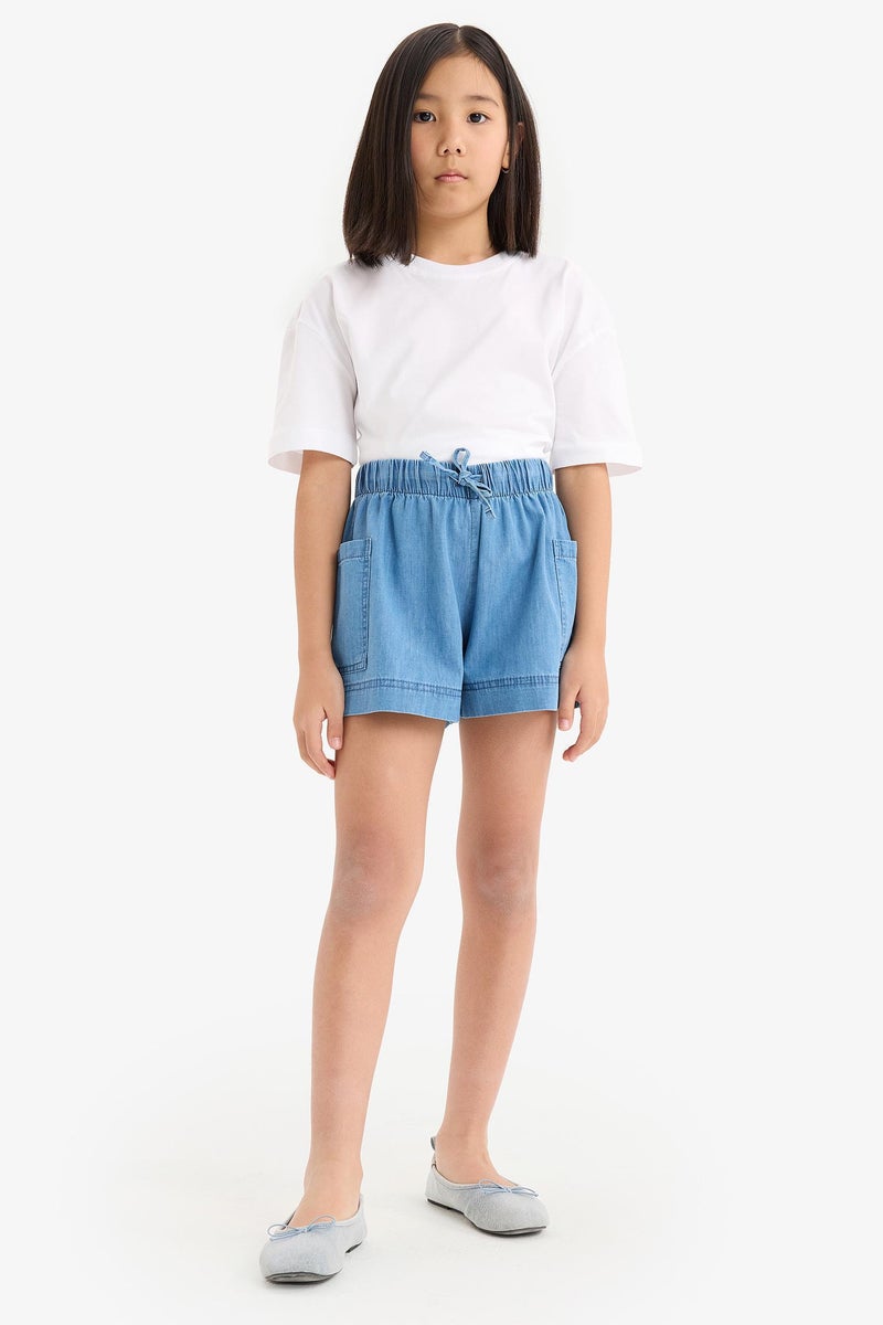 DeFacto Blue Girl Girl Denim Shorts Casual - Image 5
